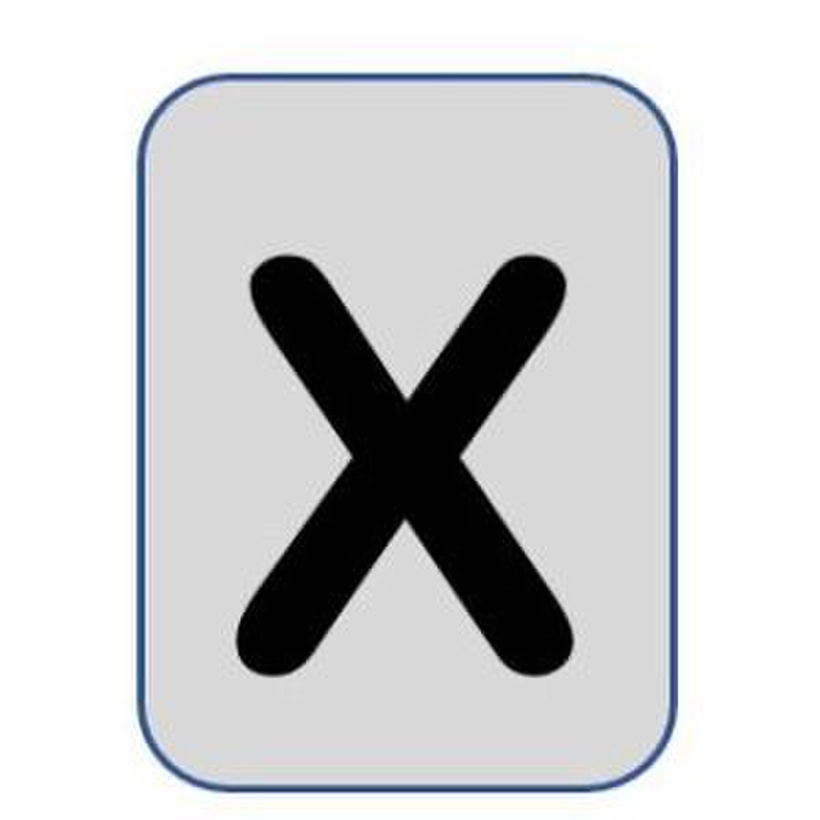 Aluminium label black/silver 40X25mm - Letter X